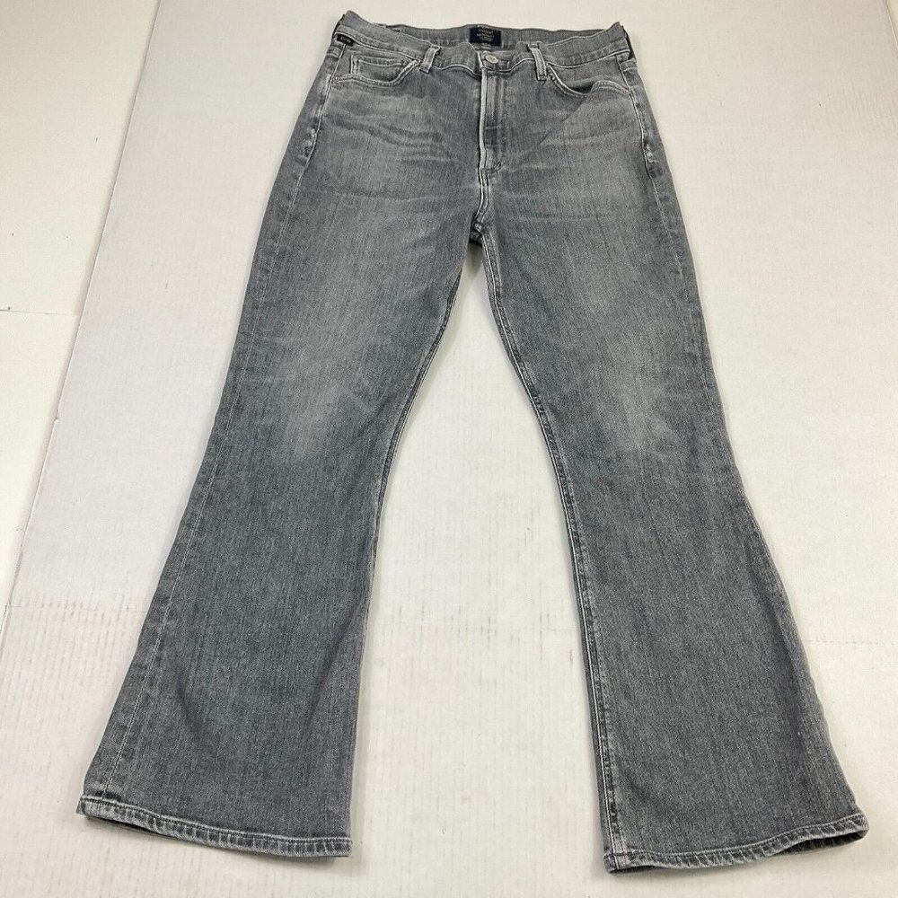 Citizens of Humanity Womens Demy Cropped Flare Jeans Gray High Rise Size 28